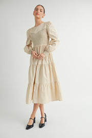 Smocked Bodice Midi Dress I ABED7641 I SHIP:TBD