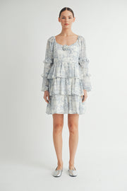 Rosette Detail Ruffled Mini Dress I ABED7644 I SHIP:TBD
