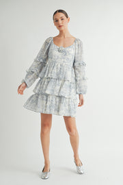 Rosette Detail Ruffled Mini Dress I ABED7644 I SHIP:TBD