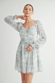 Women's wholesale apparel brand for qoutique | Long Sleeves with Smocked Waist Mini Dress 