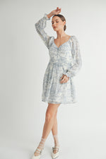 Load image into Gallery viewer, Women&#39;s wholesale apparel brand for qoutique | Long Sleeves with Smocked Waist Mini Dress&nbsp;
