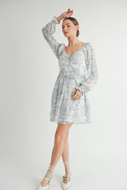 Women's wholesale apparel brand for qoutique | Long Sleeves with Smocked Waist Mini Dress 