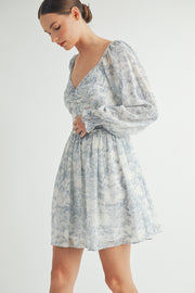 Women's wholesale apparel brand for qoutique | Long Sleeves with Smocked Waist Mini Dress 