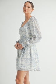 Women's wholesale apparel brand for qoutique | Long Sleeves with Smocked Waist Mini Dress 