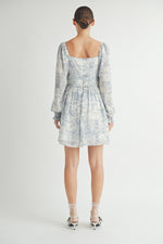 Load image into Gallery viewer, Women&#39;s wholesale apparel brand for qoutique | Long Sleeves with Smocked Waist Mini Dress&nbsp;
