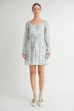 Load image into Gallery viewer, Women&#39;s wholesale apparel brand for boutique | Long Sleeves with Smocked Waist Mini Dress&nbsp;
