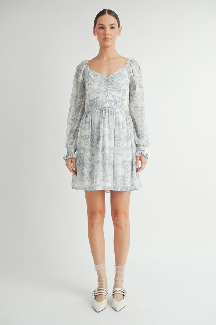 Women's wholesale apparel brand for boutique | Long Sleeves with Smocked Waist Mini Dress&nbsp;