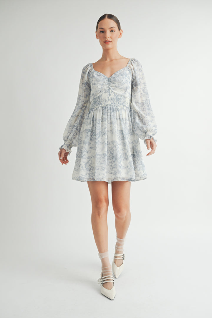 Women's wholesale apparel brand for boutique | Long Sleeves with Smocked Waist Mini Dress&nbsp;