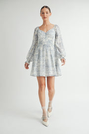 Women's wholesale apparel brand for boutique | Long Sleeves with Smocked Waist Mini Dress 