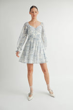 Load image into Gallery viewer, Women&#39;s wholesale apparel brand for qoutiqbe | Long Sleeves with Smocked Waist Mini Dress&nbsp;
