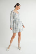 Load image into Gallery viewer, Women&#39;s wholesale apparel brand for boutique | Long Sleeves with Smocked Waist Mini Dress&nbsp;
