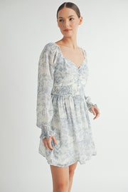 Women's wholesale apparel brand for qoutique | Long Sleeves with Smocked Waist Mini Dress 