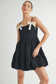 Square-Neck Bubble-Hem Mini Dress I ABED7648