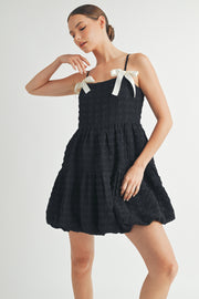 Square-Neck Bubble-Hem Mini Dress I ABED7648