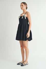 Square-Neck Bubble-Hem Mini Dress I ABED7648