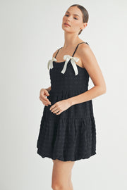 Square-Neck Bubble-Hem Mini Dress I ABED7648