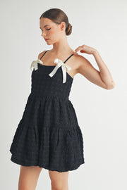 Square-Neck Bubble-Hem Mini Dress I ABED7648