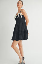 Load image into Gallery viewer, Square-Neck Bubble-Hem Mini Dress I ABED7648
