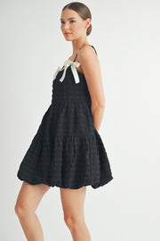 Square-Neck Bubble-Hem Mini Dress I ABED7648