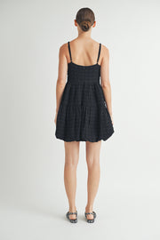 Square-Neck Bubble-Hem Mini Dress I ABED7648