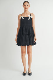 Square-Neck Bubble-Hem Mini Dress I ABED7648