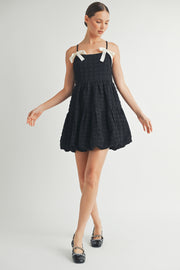 Square-Neck Bubble-Hem Mini Dress I ABED7648