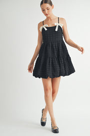 Square-Neck Bubble-Hem Mini Dress I ABED7648