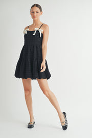 Square-Neck Bubble-Hem Mini Dress I ABED7648