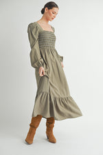 Load image into Gallery viewer, Smocked Maxi Dress I ABED7652
