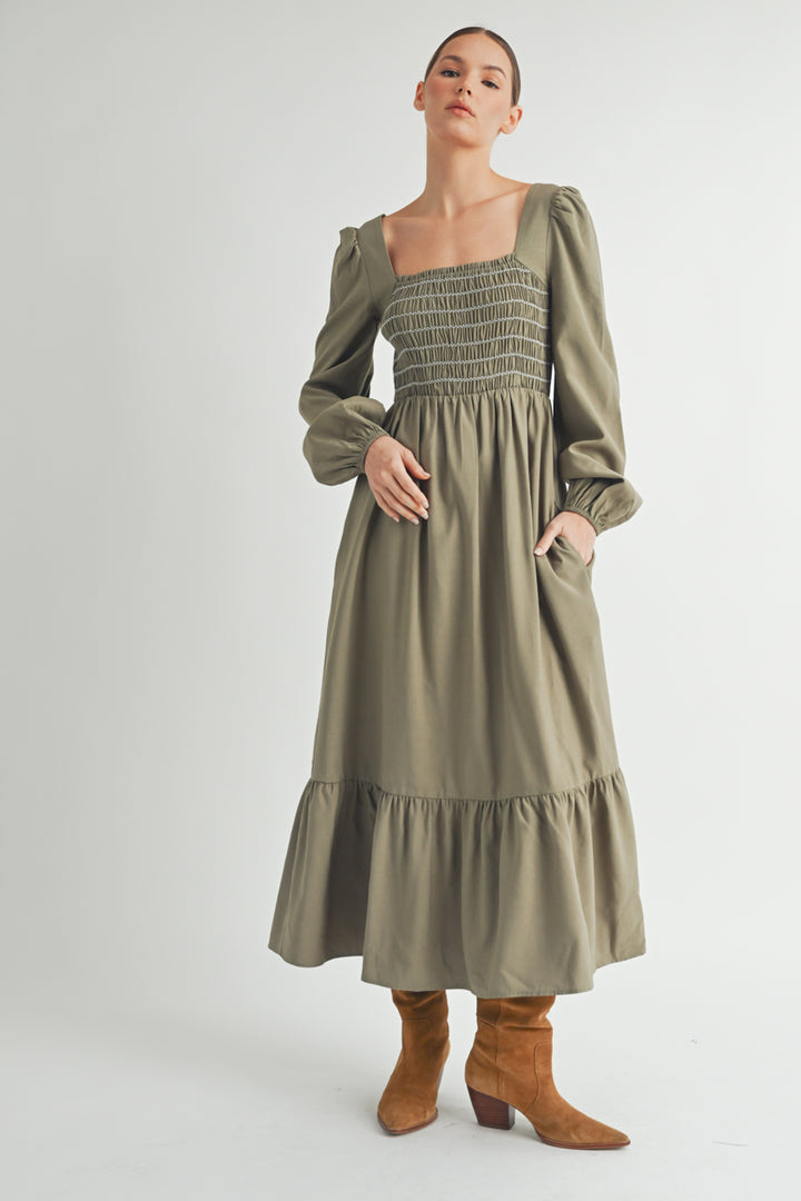 Smocked Maxi Dress I ABED7652