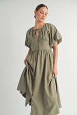 Load image into Gallery viewer, Button Front Cotton Midi Dress I ABED7656 I SHIP : TBD

