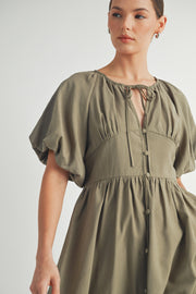 Button Front Cotton Midi Dress I ABED7656 I SHIP : TBD