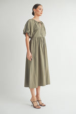Load image into Gallery viewer, Button Front Cotton Midi Dress I ABED7656 I SHIP : TBD
