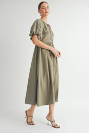 Button Front Cotton Midi Dress I ABED7656 I SHIP : TBD