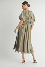 Load image into Gallery viewer, Button Front Cotton Midi Dress I ABED7656 I SHIP : TBD
