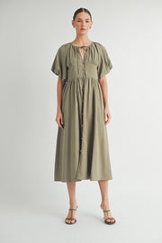 Button Front Cotton Midi Dress I ABED7656 I SHIP : TBD