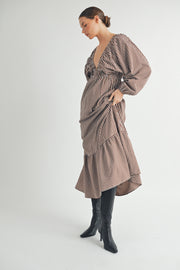 Trendy Fashion wholesale | Long Sleeves V-Neck Midi Dress