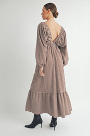 Trendy Fashion wholesale | Long Sleeves V-Neck Midi Dress