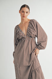 Trendy Fashion wholesale | Long Sleeves V-Neck Midi Dress