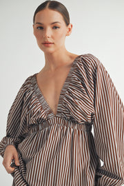 Trendy Fashion wholesale | Long Sleeves V-Neck Midi Dress