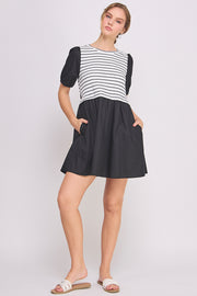 Knit Bodice Detail Mini Dress | ABED7674 Taupe