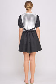 Knit Bodice Detail Mini Dress | ABED7674 Taupe