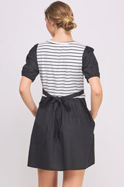 Knit Bodice Detail Mini Dress | ABED7674 Taupe