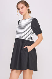 Knit Bodice Detail Mini Dress | ABED7674 Taupe