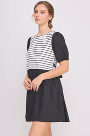 Knit Bodice Detail Mini Dress | ABED7674 Taupe