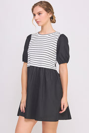 Knit Bodice Detail Mini Dress | ABED7674 Taupe