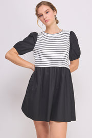 Knit Bodice Detail Mini Dress | ABED7674 Taupe