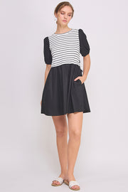 Knit Bodice Detail Mini Dress | ABED7674 Taupe