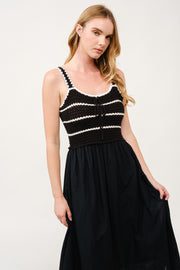 Crochet Bodice Midi Dress  I ABED7676 I SHIP 03/31/25