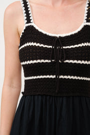 Crochet Bodice Midi Dress  I ABED7676 I SHIP 03/31/25